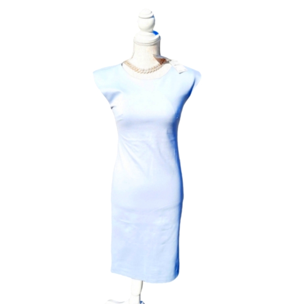 New! 🩵Elegant powder #blue midi 👗 dress🩵! #graduation #interview wear
